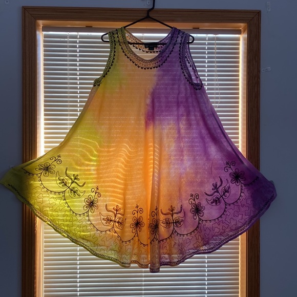 Tie-dye swimsuit cover-up. Never worn. - Picture 2 of 7